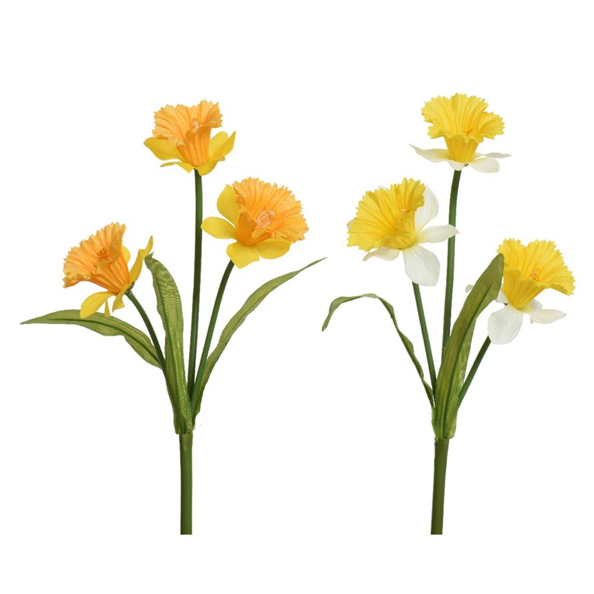 Decoris fleur artificielle jonquille h60cm jaune 2 assortis