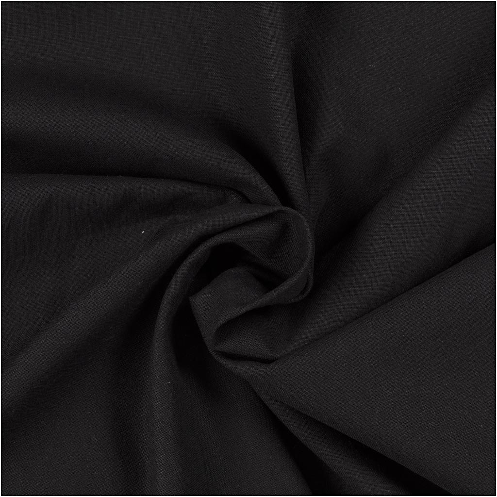 Creativ Company Fabric, b: 145 cm, 140 gr, noir, 5 m 1 boîte