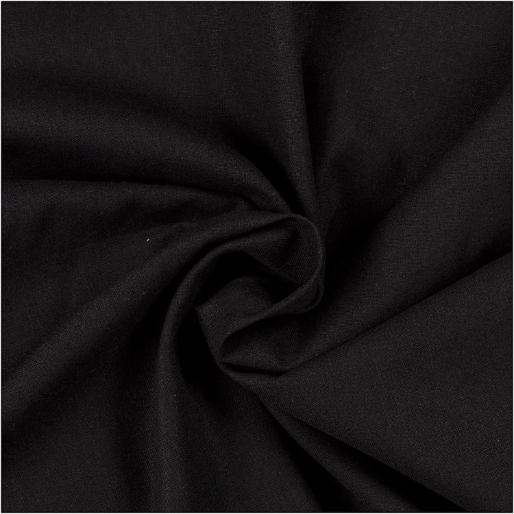 Creativ Company Fabric, b: 145 cm, 140 gr, noir, 5 m 1 boîte