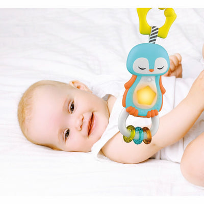 Clementoni bébé pingouin hochet + lumière et son