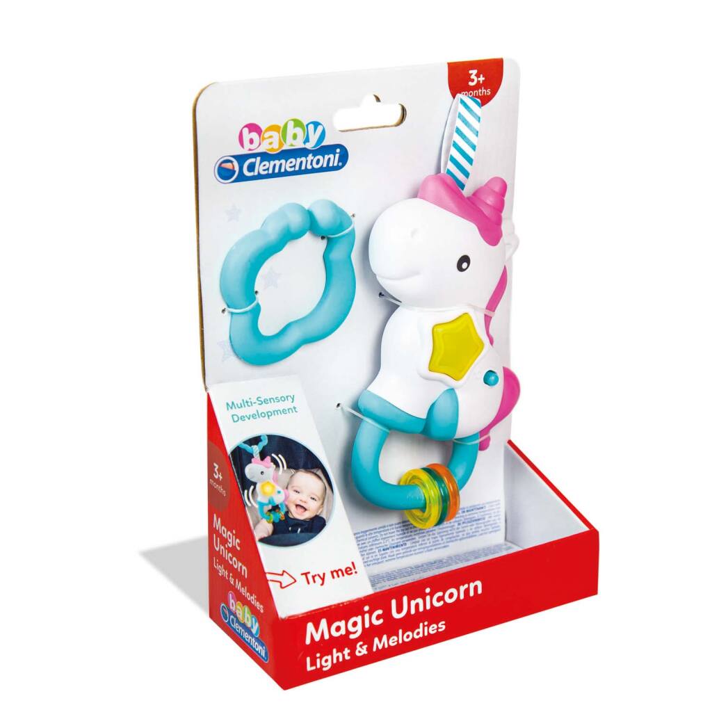 Clementoni hochet interactif licorne + son et lumière