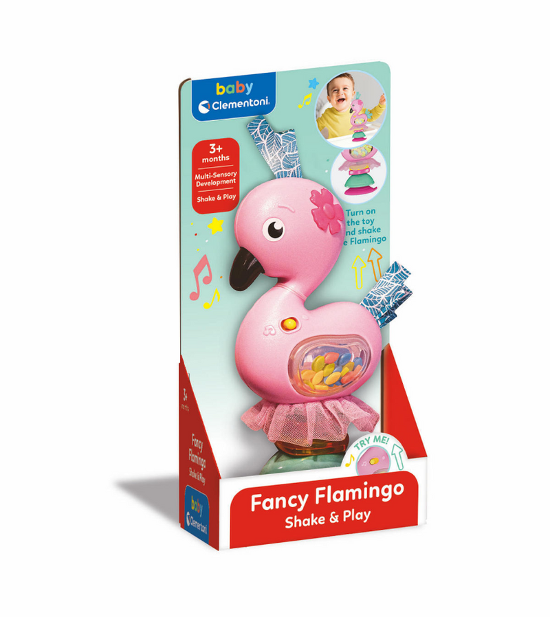 Clementoni Baby Shake and Joue Flamingo avec du son et de la ventouse