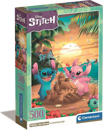 Clementoni - puzzle - 500 pièces - point disney - boîte compacte