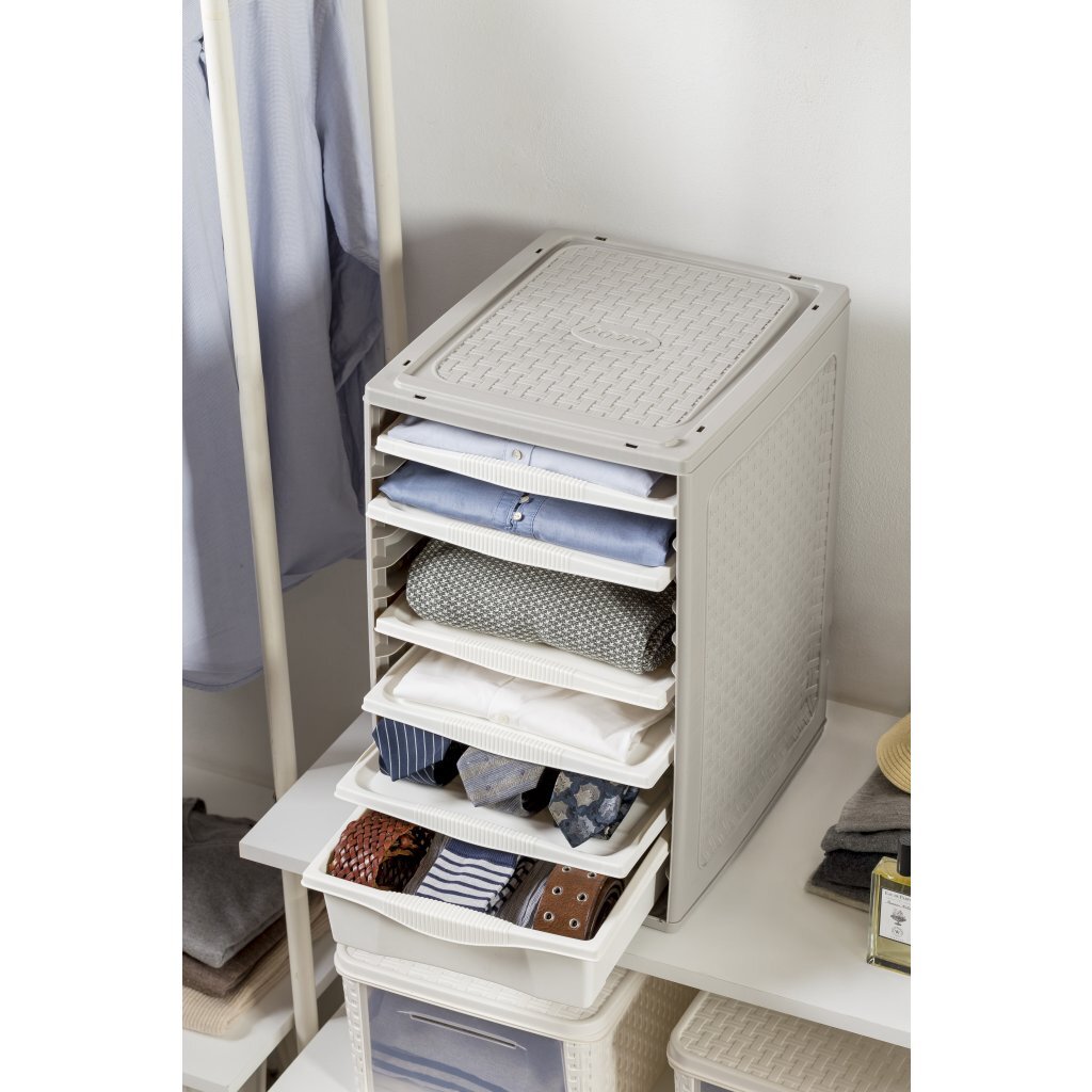 Bama RI, Système de stockage Orino 34x41x53 cm taupe blanc