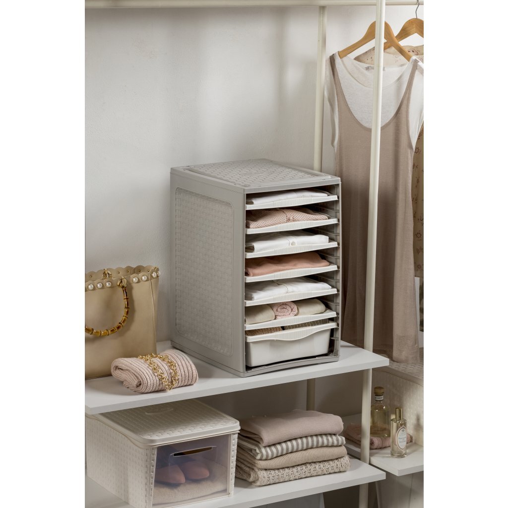 Bama RI, Système de stockage Orino 34x41x53 cm taupe blanc