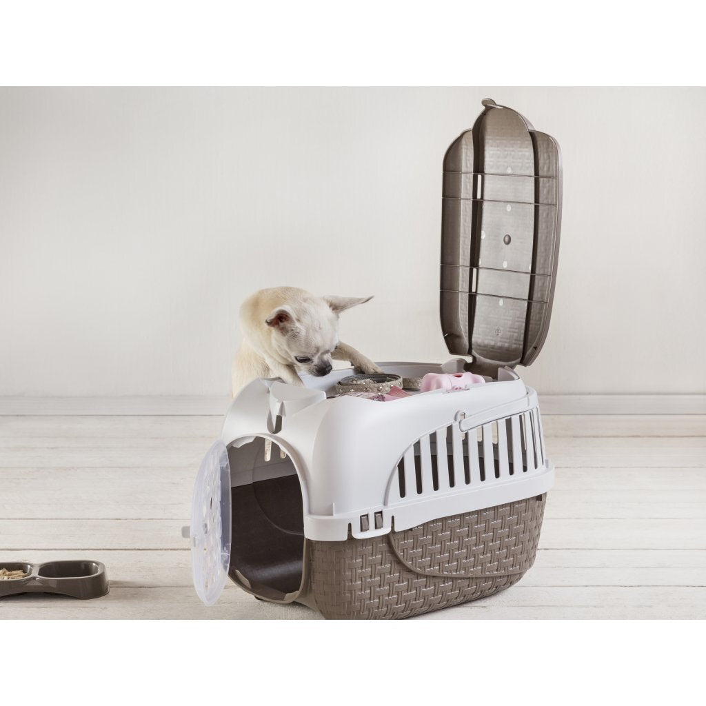 Bama Pet Transportbox 52x33x34 cm taupe blanc