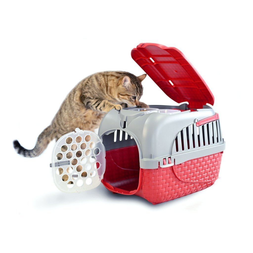 Bama Pet Transportbox 52x33x34 cm argent rouge