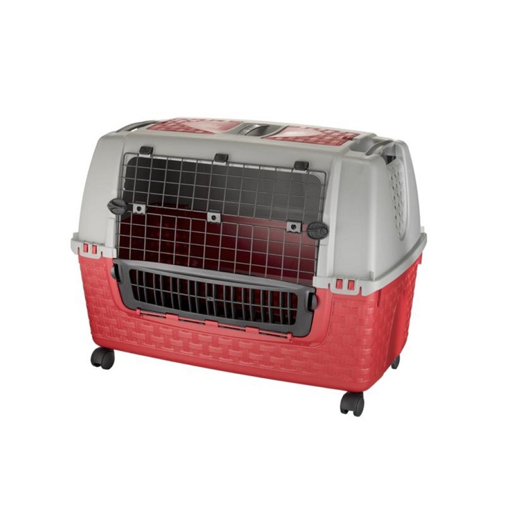 Bama Pet Transportbox avec roues 88x52x60 cm gris rouge