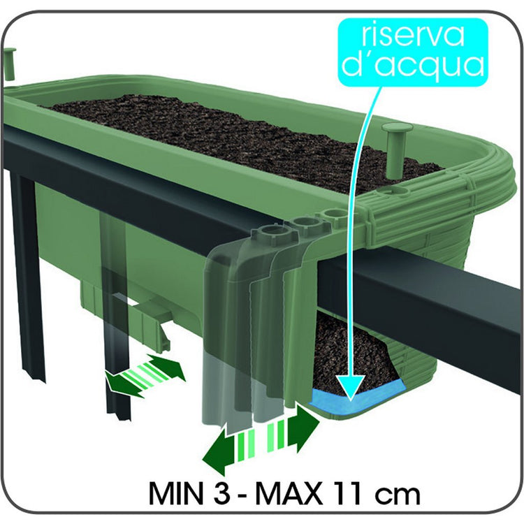 Bama Fioriadera Bloem-Balkonbak 60x20x18,5 cm Sagegroen