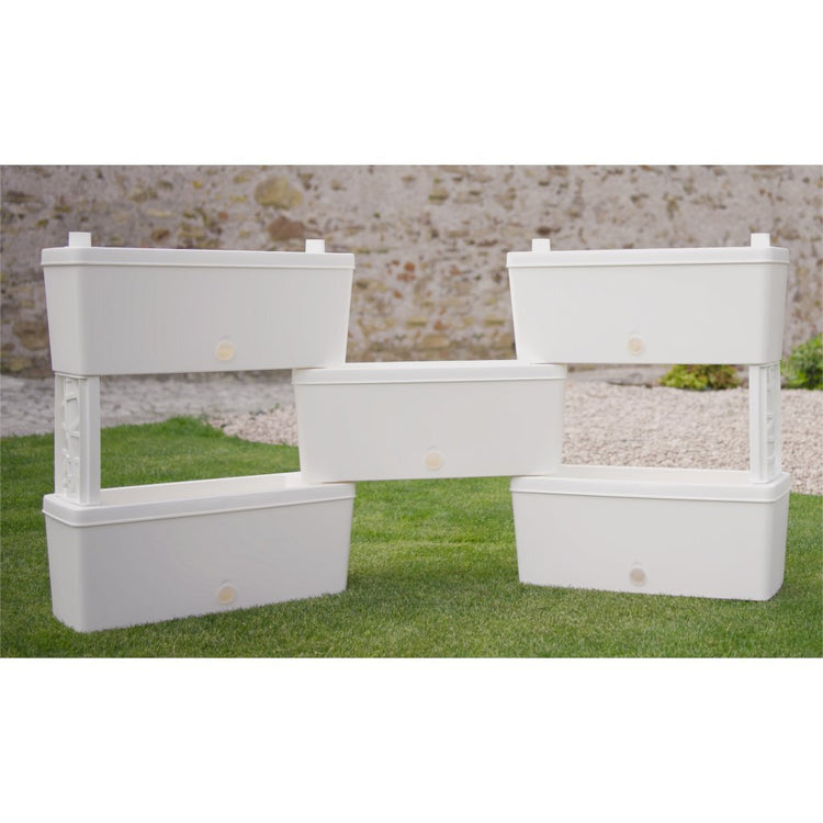 BRAMA BRICK COUBERABLE PLANTERS 75L 59X23X27 cm 5 pièces blanches