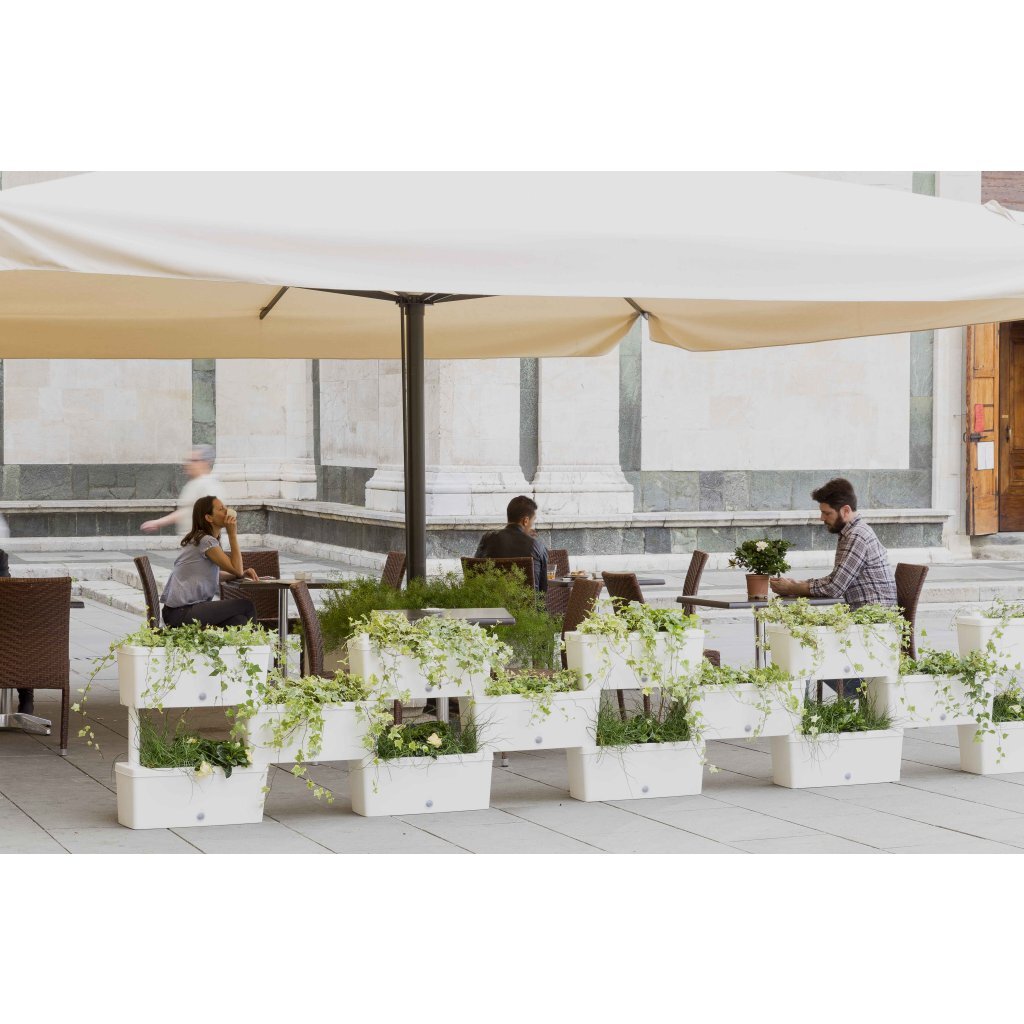 BRAMA BRICK COUBERABLE PLANTERS 75L 59X23X27 cm 5 pièces blanches
