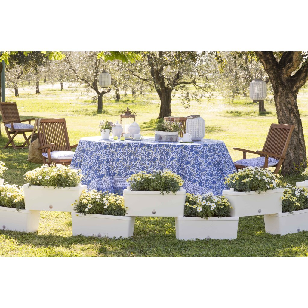 BRAMA BRICK COUBERABLE PLANTERS 75L 59X23X27 cm 5 pièces blanches