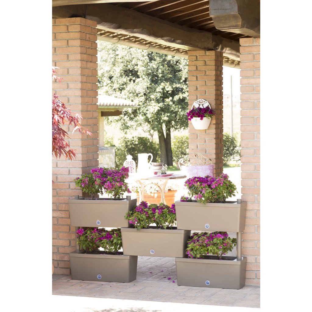 BRAMA BRICK Couberable Planteurs 75L 59x23x27 cm 5 pièces Taupe