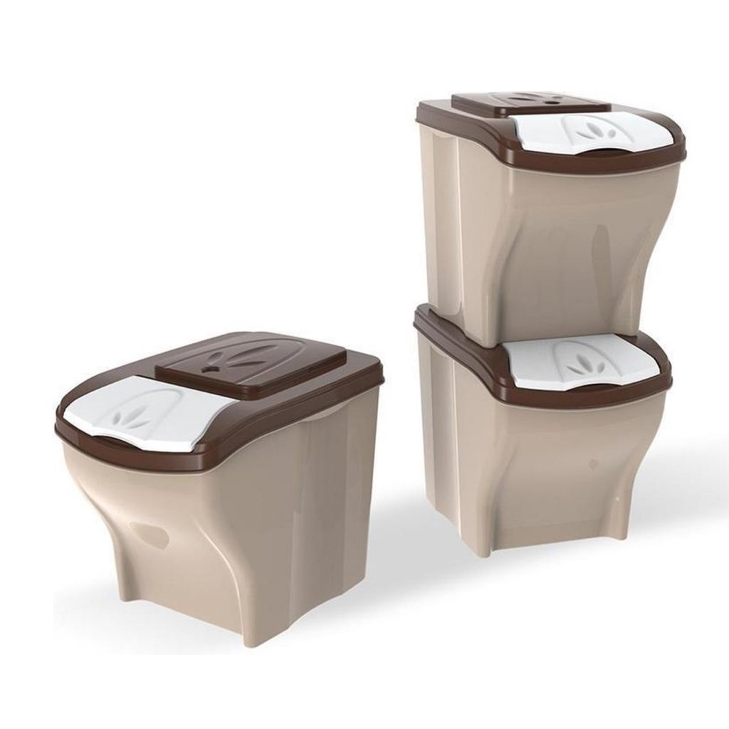 Bama pour animaux de compagnie Récipient 3x20L Taupe Beige