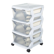 Système de tiroir Bama Insime avec roues 3 tiroirs 36x40x62 cm blanc transparent - afbeelding 1