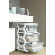 Système de tiroir Bama Insime avec roues 3 tiroirs 36x40x62 cm blanc transparent - afbeelding 4