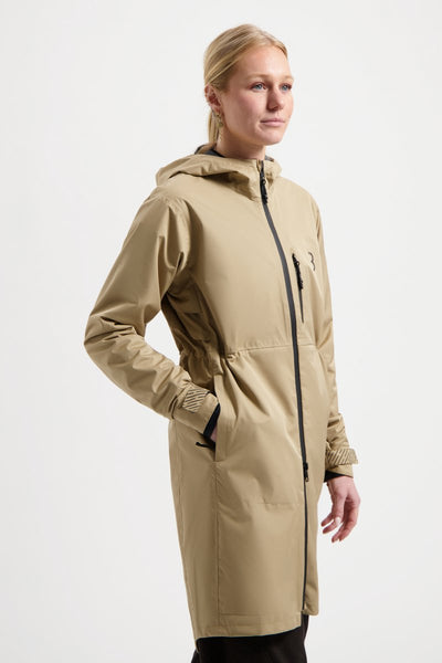 Bbb imperméable cyclisme femme imperméable - parka anti-pluie - 10 à 20°c - ventilé - veste de cyclisme modèle long unisexe - beige camel - l - bbw-471