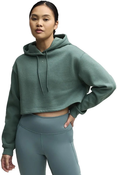 Puma x hyrox sweat à capuche poids lourd vert s femme