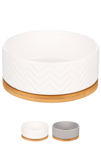 Bol de nourriture pour chien Flamingo - bol pour chien - bol de nourriture pour chien avec support - bol de nourriture pour chien en céramique - ø16 cm - 990ml - bol de nourriture blanc bianco