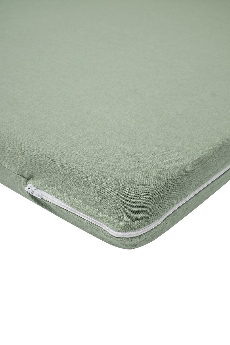 Meyco baby meyco housse de matelas pour lit de camping - 60 x 120 cm - jersey - vert pierre