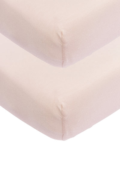 Drap-housse Meyco baby uni pour berceau - lot de 2 - rose tendre - 40x80 90cm