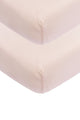 Drap-housse Meyco baby uni pour berceau - lot de 2 - rose tendre - 40x80 90cm