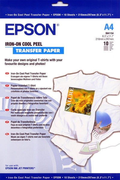 Papier transfert thermocollant Epson - a4 - 10 feuilles