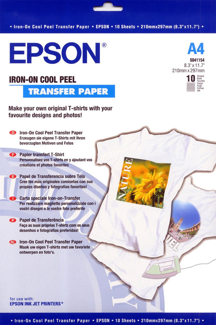 Papier transfert thermocollant Epson - a4 - 10 feuilles