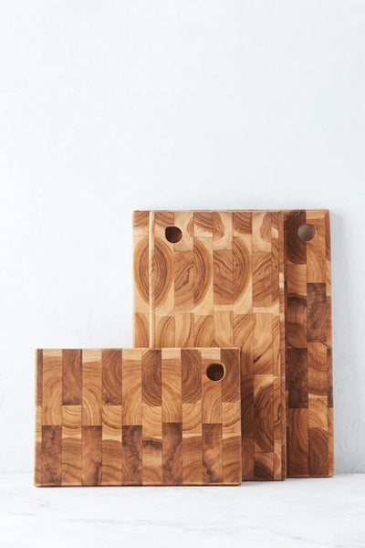 Planche à découper Point-virgule en bois de teck recyclé 40x20x2cm 1 pièce