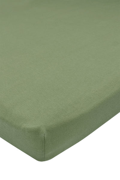 Meyco baby uni drap-housse matelas pour parc - jersey - vert olive - 75x95cm