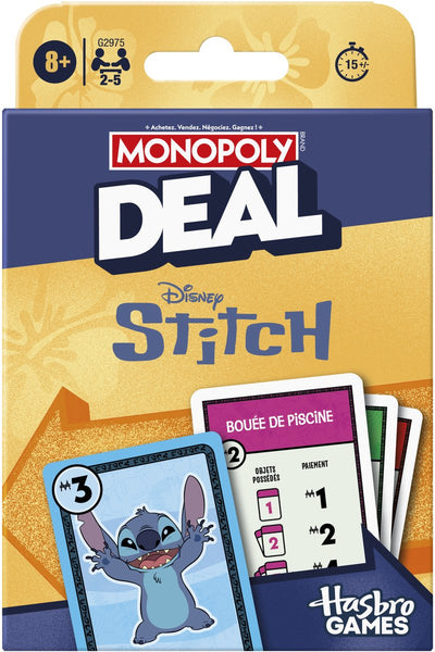 Accord Monopoly : édition Disney Stitch, jeu de cartes, langue française