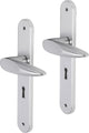 Poignée de porte Impresso - cambridge - pour l'intérieur - bouclier de porte ovale avec vis et trou de serrure - aluminium - 2 pièces