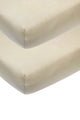 Drap-housse Meyco baby uni cododo - lot de 2 - sable - 50x90cm