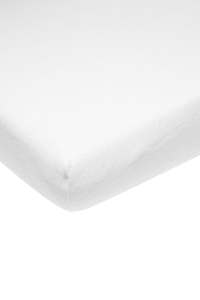 Drap-housse extensible Meyco baby uni molton - blanc - 40x80 90cm