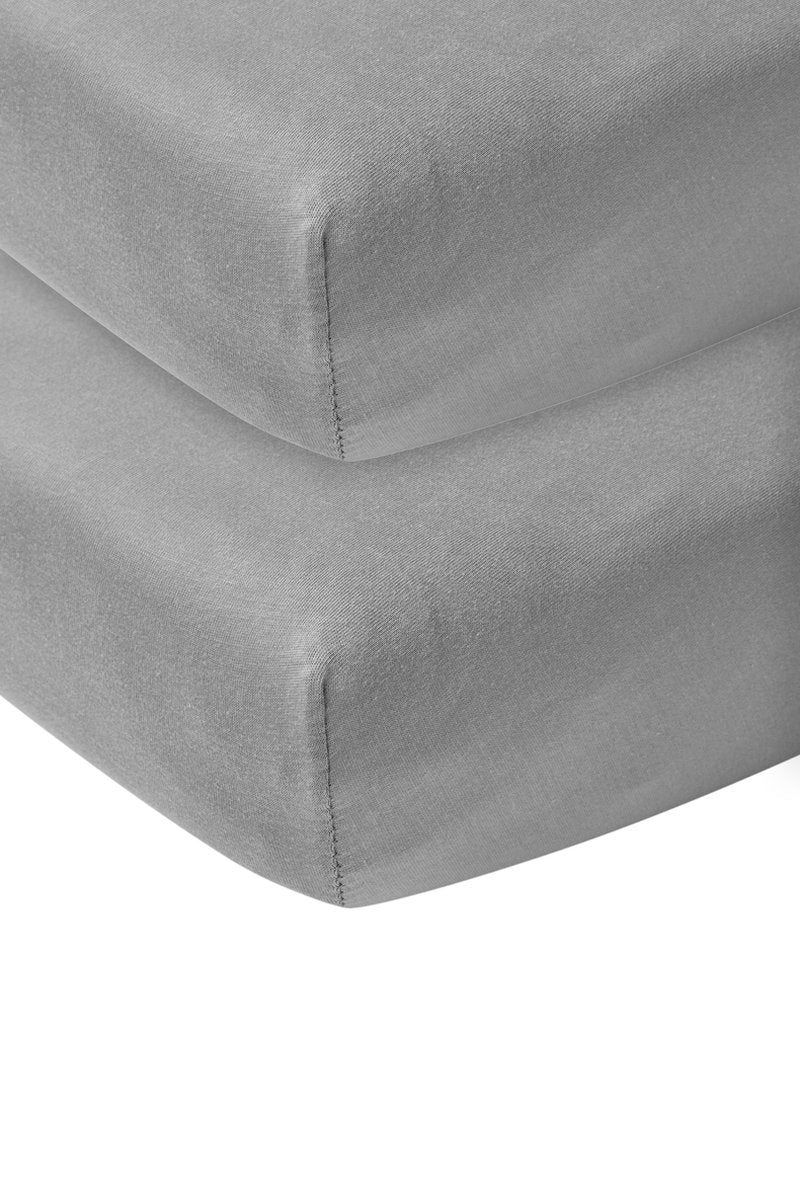 Drap-housse Meyco baby uni pour lit junior - lot de 2 - gris - 70x140 150cm