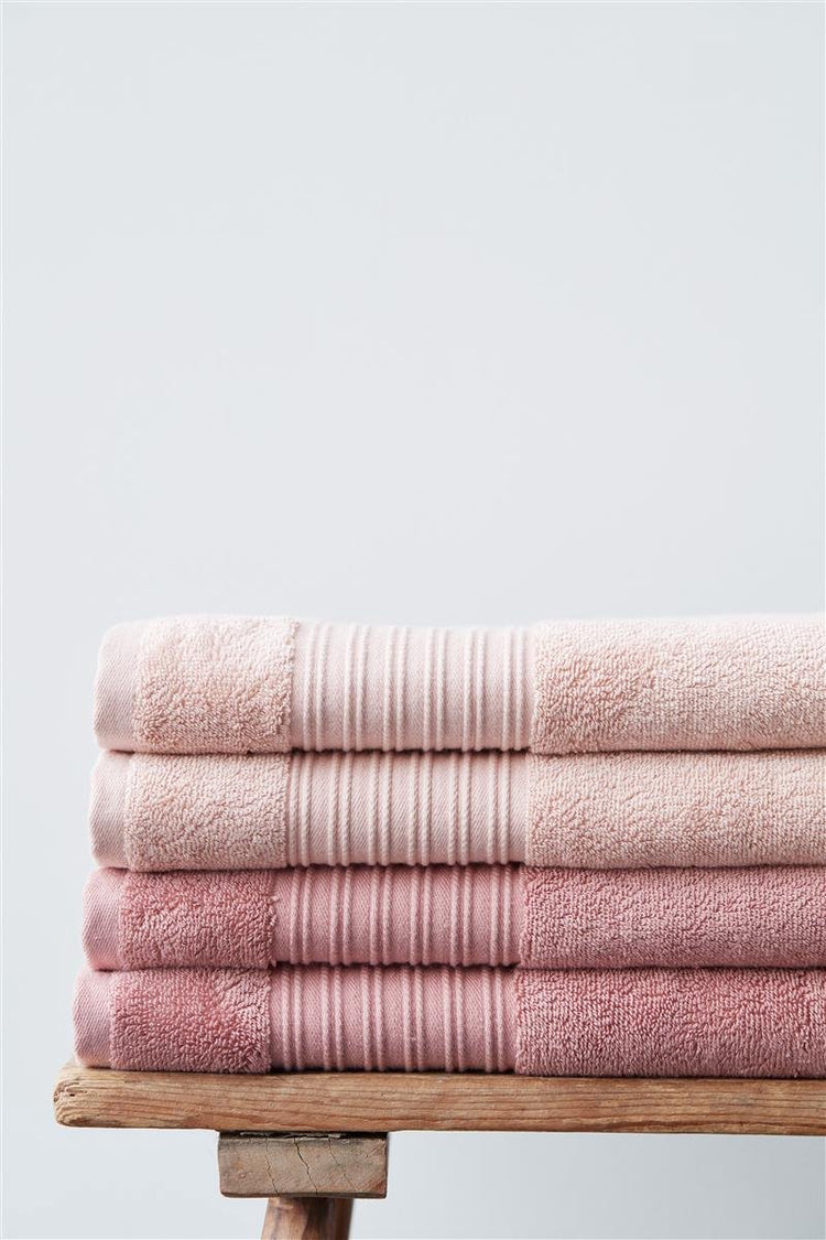 Beddinghouse voilage - rayé - coton - serviette - 50x100 cm - terra