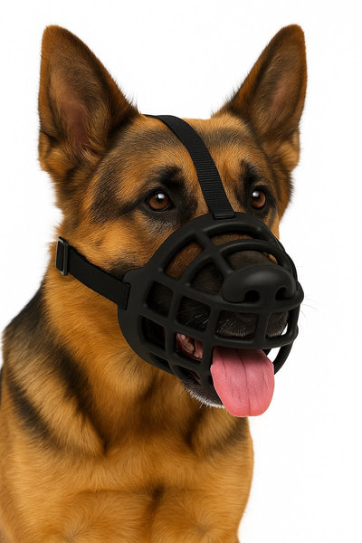 Muselière Flamingo pour chiens – Muselière pour chien en silicone souple réglable – taille xxl – modèle benzo noir