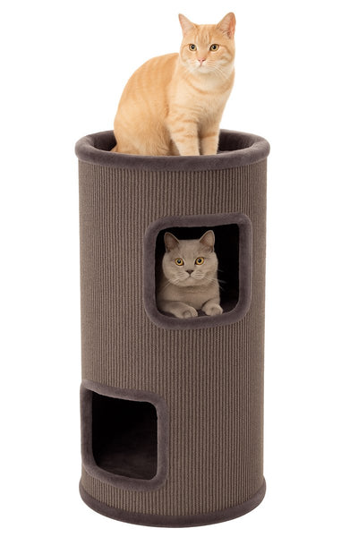 Griffoir Flamingo pour chats – Griffoir enes gris m – 42x42x90 cm – Meuble à griffer de luxe à 3 étages – Sélection de première classe