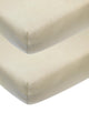 Drap-housse Meyco baby uni - lot de 2 - sable - 60x120cm
