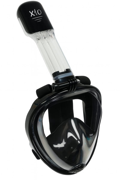 Masque de plongée X10 - lunettes de plongée - tuba - ensemble de tuba - masque complet - adultes - noir - L XL