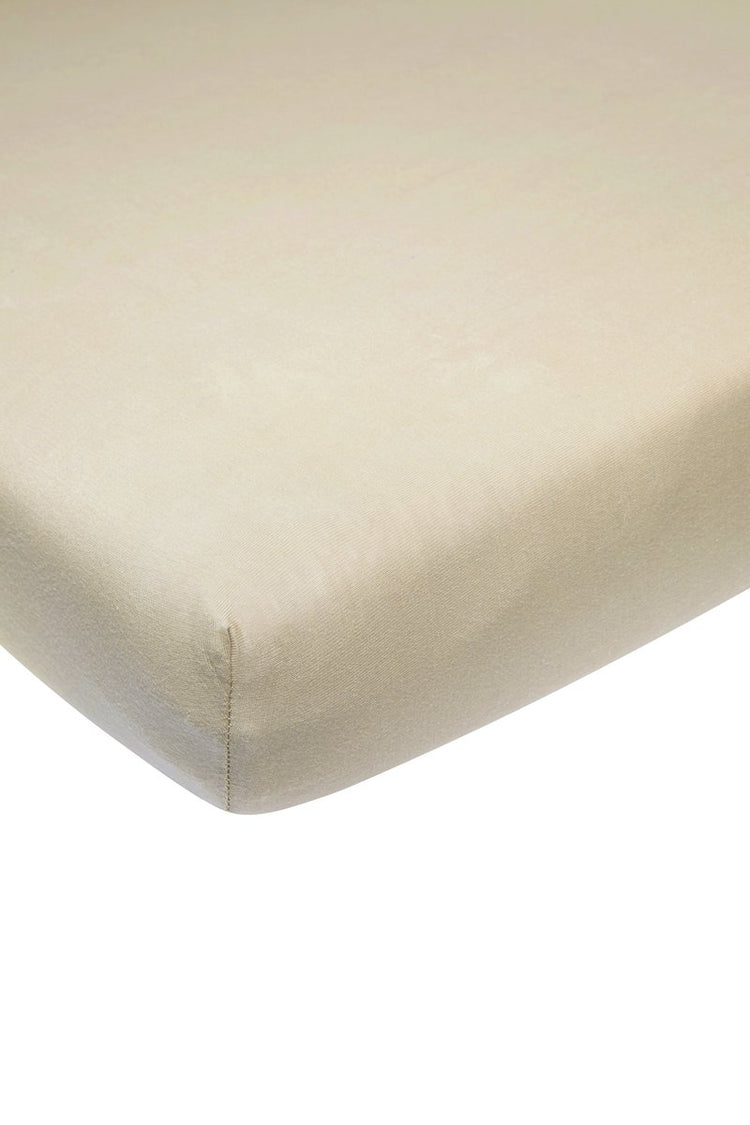 Drap-housse Meyco bébé uni - sable - 60x120cm