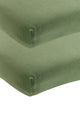Drap-housse Meyco baby uni pour berceau - lot de 2 - jersey - vert olive - 40x80 90cm