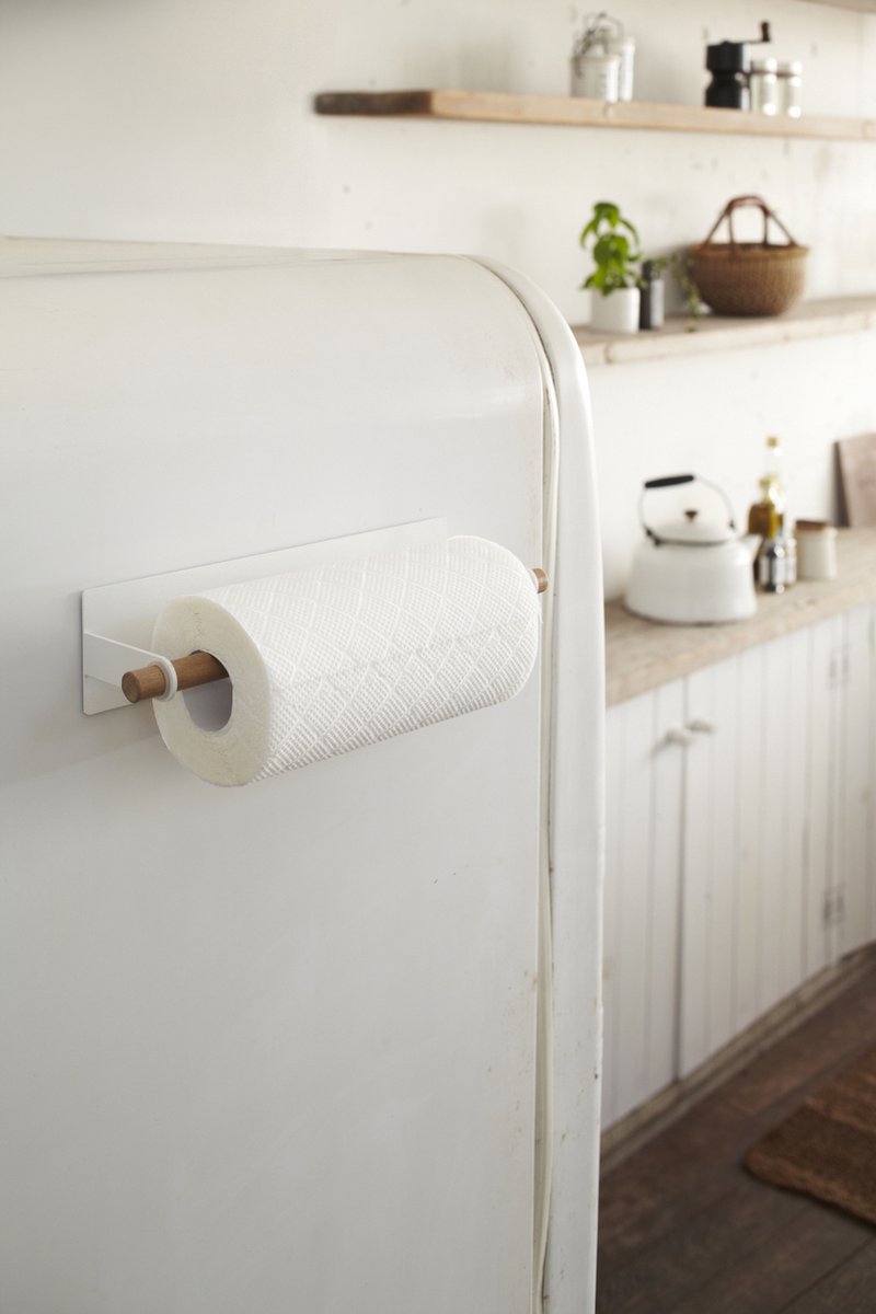 Yamazaki Porte-rouleau magnétique large - tosca - blanc