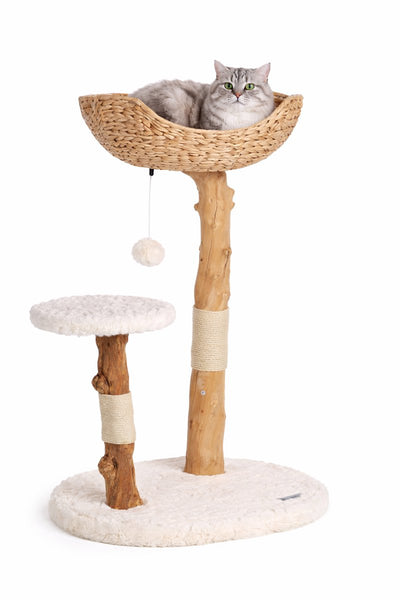 Arbre à chat Flamingo – ligne design fidel – arbre à chat – meuble à gratter – arbre à chat design – 75x42x98 cm – beige
