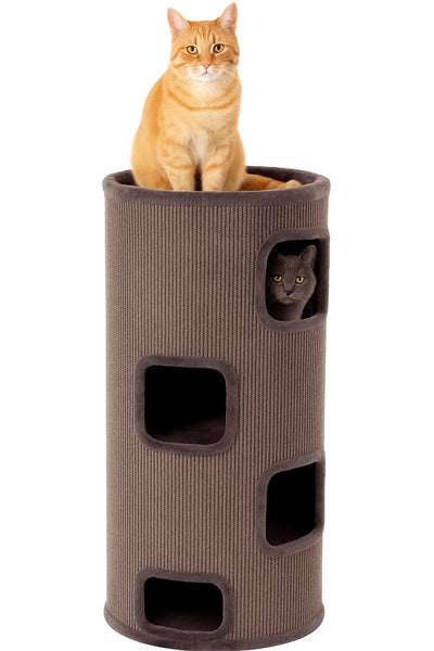 Griffoir Flamingo pour chats – Griffoir Enes gris xl – 50x50x150 cm – Meuble à griffer de luxe à 5 étages – Sélection de première classe