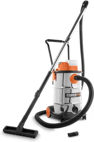 Aspirateur à batterie double puissance Powerplus POWDP6050 - Aspirateur sans fil 20v - Réservoir 30l - sans batterie ni chargeur - avec 2 acc.