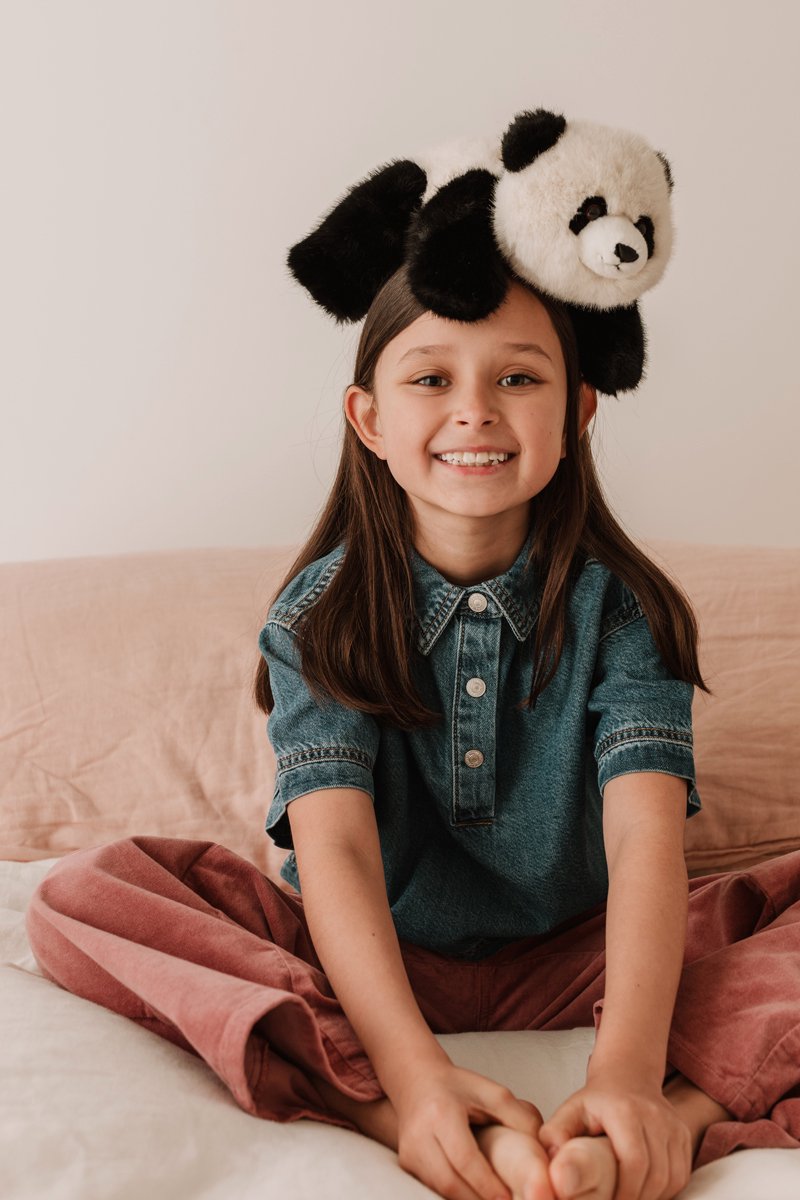 Peluche One Love - panda peng - 32cm - noir et marron - 0 ans