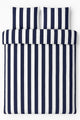 Vtwonen - housse de couette à rayures verticales - lits jumeaux - 240x200 220cm - bleu marine
