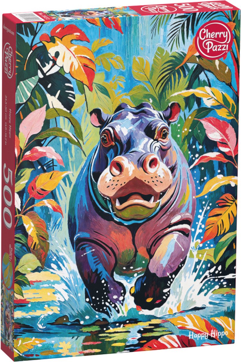Cherrypazzi puzzle hippopotame heureux 500 pièces