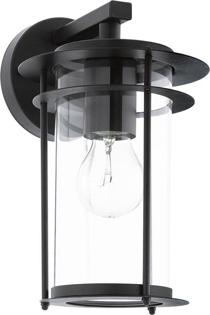Eglo valdeo - éclairage extérieur - ip44 - applique - 1 lumière - noir - clair
